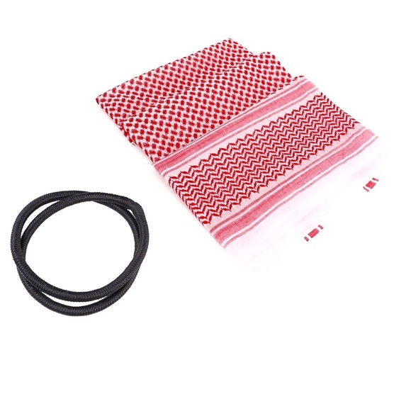 Arab Saudi Arabia Shemagh & Agal headwear headwrap Red/White شماغ وا عقال - Picture 1 of 4